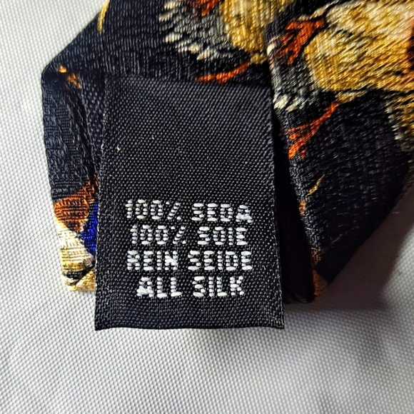 Field & Stream Mallard Duck 💯 Silk Men's Necktie 58" x 4" Black/Gold Wildlife - Picture 5 of 10